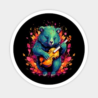 Wombat Playing Violin Magnet